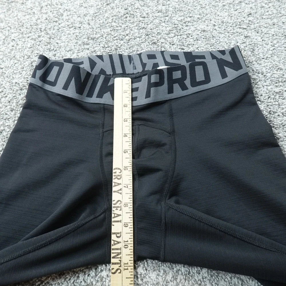 Nike Pro Leggings Mens L Black Hyperwarm Compression Gym Pants Athletic Workout